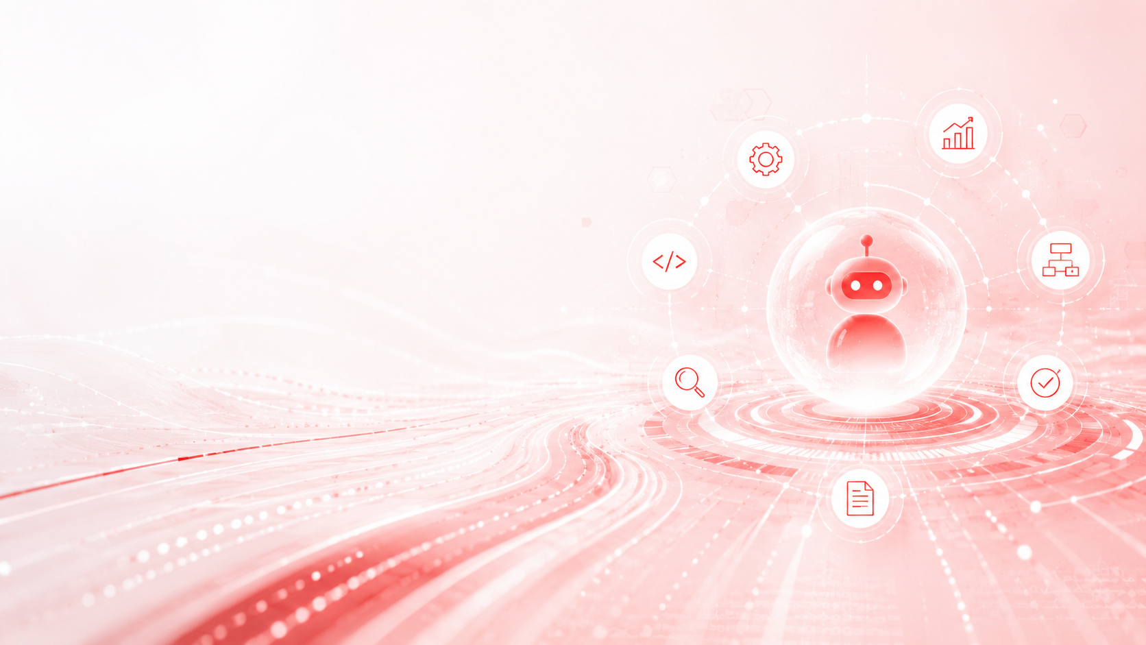 AI Ethics, Privacy & Governance - bot inside protective sphere surrounded by oversight controls