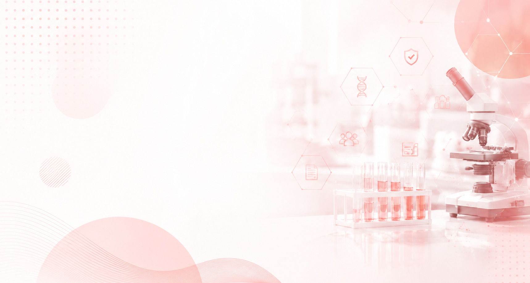 Lab Informatics - microscope, test tubes and laboratory data icons